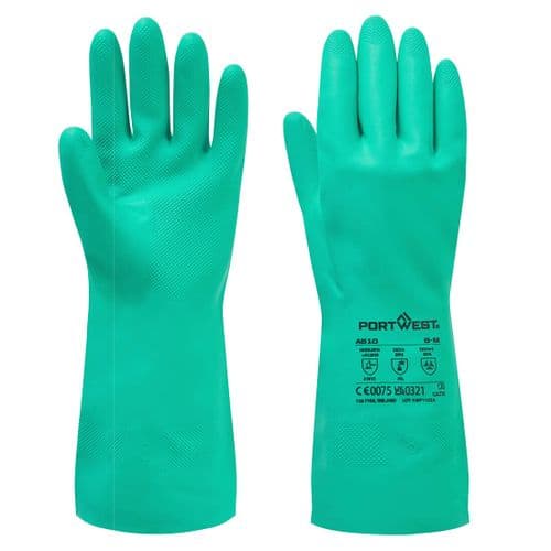Portwest A810 Nitrosafe Chemical Gauntlets - Pack of 12