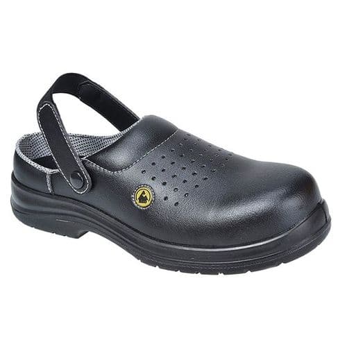 Portwest FC03B Black Compositelite ESD Perforated Safety Clog SB AE