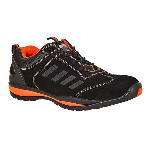 Portwest FW34BKOR Black & Orange Steelite Lusum Safety Trainer S1P HRO