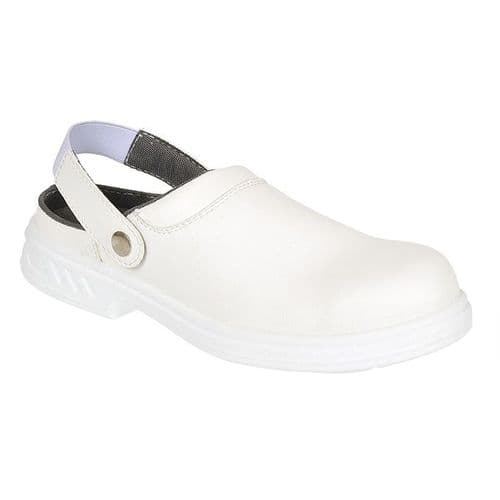 Portwest FW82WH White Steelite Safety Clog SB AE WRU