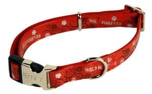 Envy Wild Forever Dog Collar - Modern Design Red