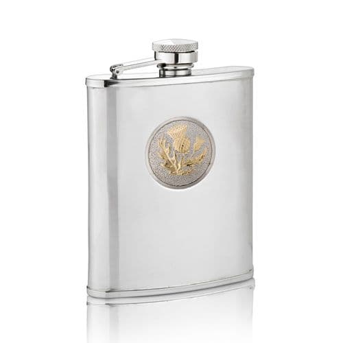 Two Tone Scottish Thistle Hip Flask