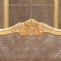 French Rattan Bed with High Headboard