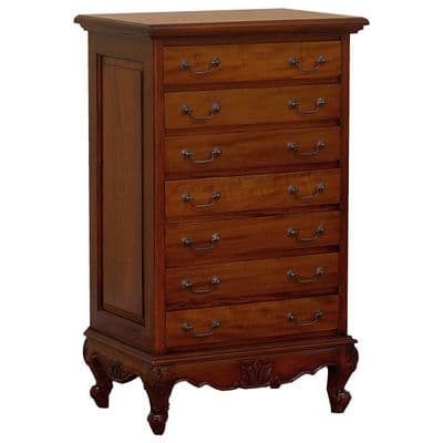 7 Drawer Tallboy French Chest in Mahogany