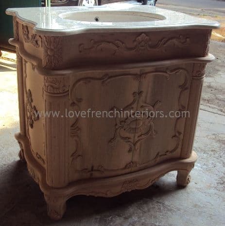 A Bespoke Sink Vanity Unit with Solid Marble Top