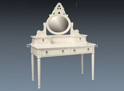 Alice Dressing Table and Mirror in Antique White