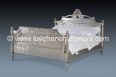 Alice French Bed in Silver Leaf