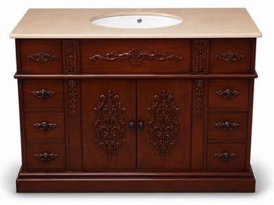 Alice Sink Vanity Unit with Drawers and Solid Marble Top
