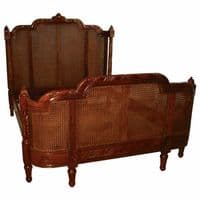 Antique Gold French Rattan Bed