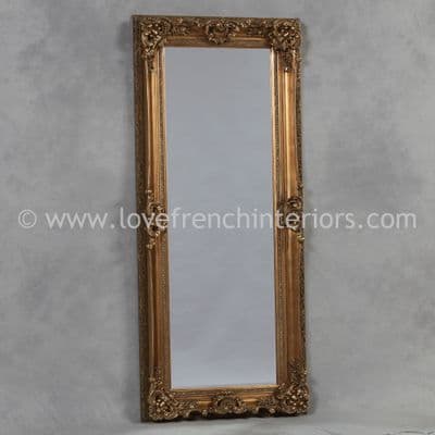 Antique Gold Tall Slim Mirror