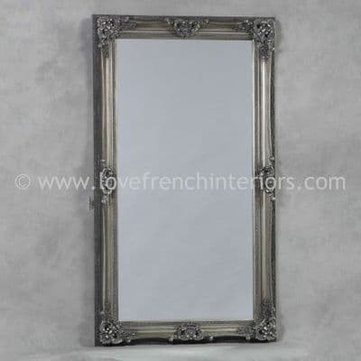 Antique Silver Large French Mirror