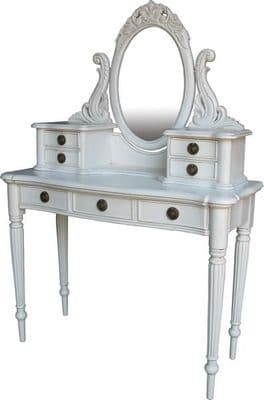 Antique White Dressing Table and Mirror