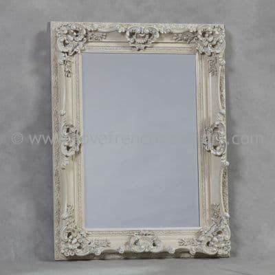 Antique White French Mirror