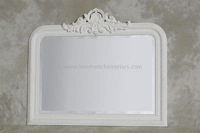 Antique White Overmantel Mirror 2