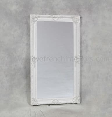 Antique White Rectangular Classic Framed Large Mirror