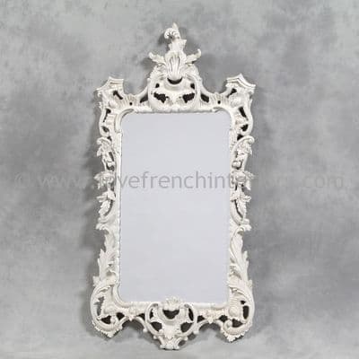 Antique White Rectangular Mirror