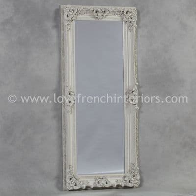 Antique White Tall Slim Mirror