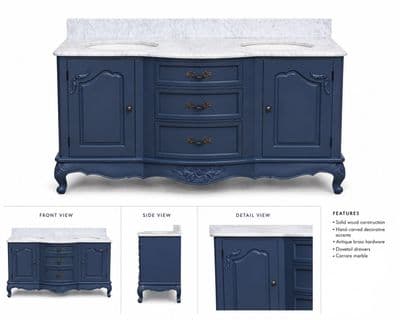 Bespoke Bow Front Double Bowl Sink Vanity Unit