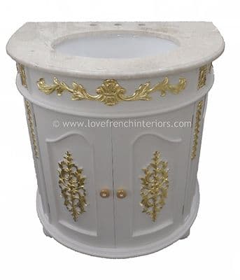 Bespoke Demi Lune Ornate Sink Vanity Unit
