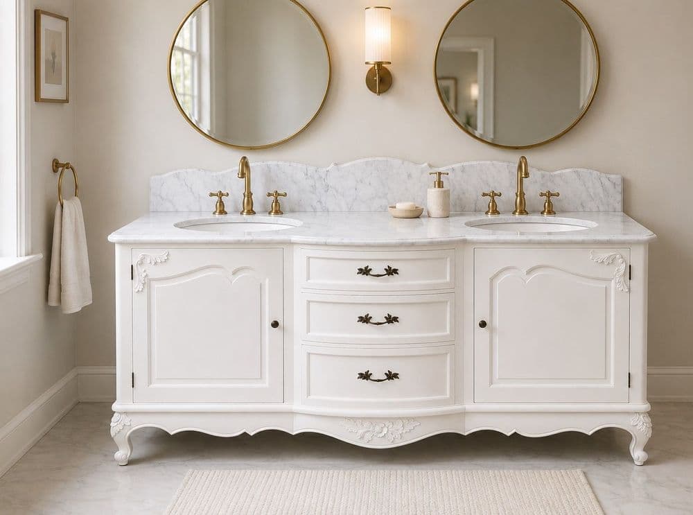 Bespoke Double Bowl Bow Front Sink Vanity Unit