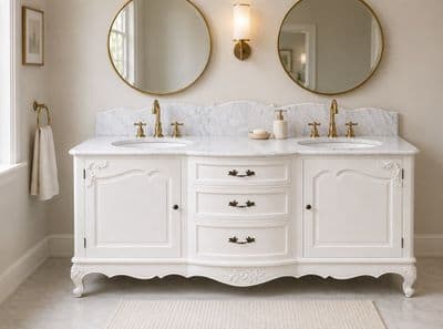 Bespoke Double Bowl Bow Front Sink Vanity Unit