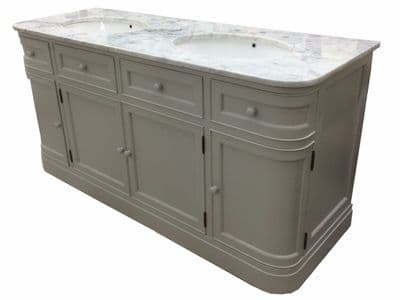 Bespoke Double Vanity Unit with Curved Sides