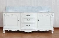 Bespoke Large Double Bowl Sink Vanity Unit and Two Mirrors