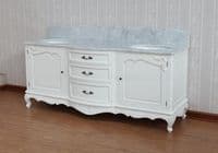 Bespoke Large Double Bowl Sink Vanity Unit and Two Mirrors