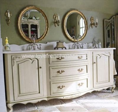 Bespoke Large Double Bowl Sink Vanity Unit and Two Mirrors