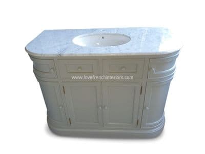 Bespoke Large Single Vanity Unit with Curved Sides