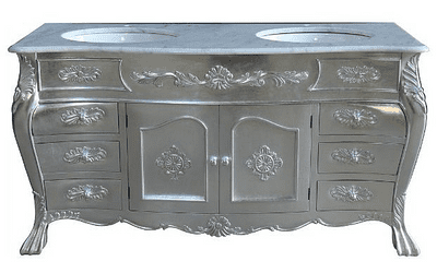 Bespoke Louis Double Sink Vanity Unit with Solid Marble Top