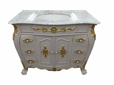 Bespoke Louis Small Sink Vanity Unit with Solid Marble Top