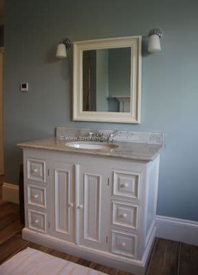 Bespoke Mahogany Single Sink Vanity with Two Doors and Six Drawers