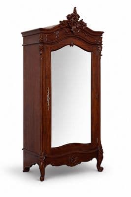 Bespoke Mirrored French Rococo Armoire Wardrobe
