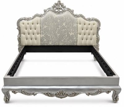 Bespoke Rococo Crested Bed with Triple Padded Headboard