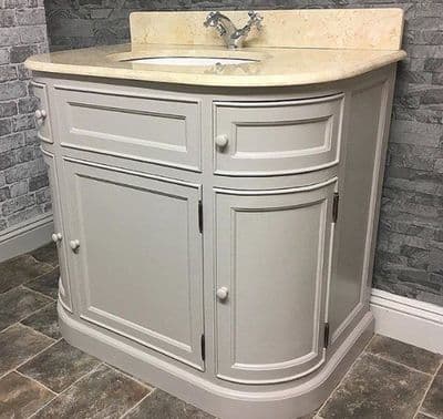 Bespoke Single Vanity Unit with Curved Sides