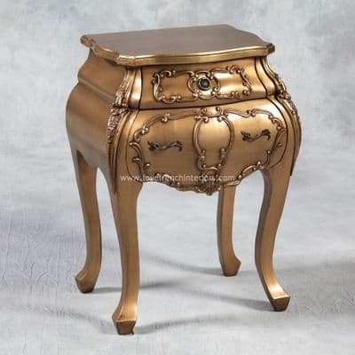 Bombe Bedside in Antique Gold