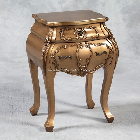 Bombe Bedside in Antique Gold