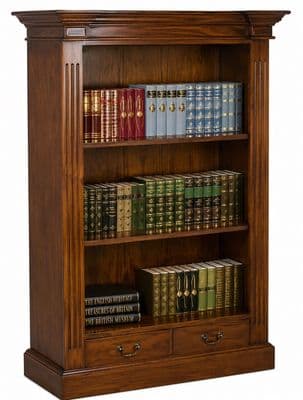 Bookcase with Fluted Front and Two Drawers