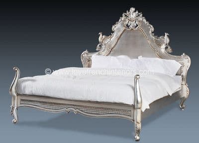 Candice Hawk Bed in Silver Leaf