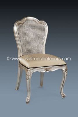 Candice Upholstered Chair in Silver Leaf