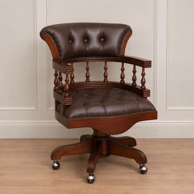 Captain's Chair in Brown Leather