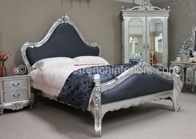 Catherine French Bed in Silver Leaf