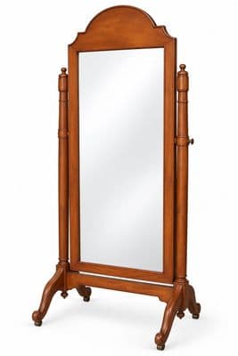 Cheval Arch Top Mirror with Mahogany Frame
