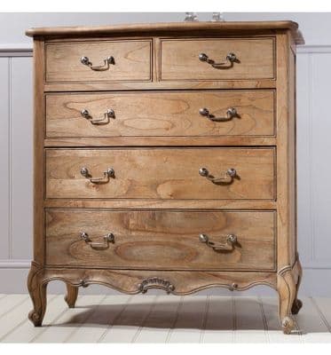 Chic 5 Drawer Chest Weathered Finish