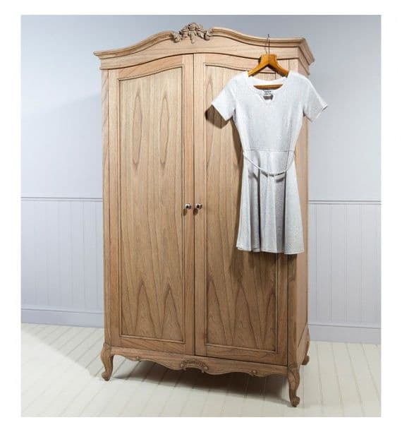 Chic Double Wardrobe Weathered Finish