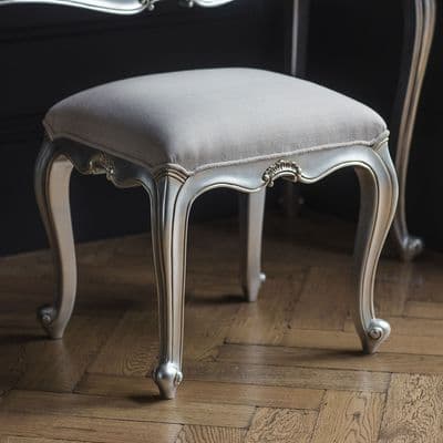 Chic Dressing Stool in Silver