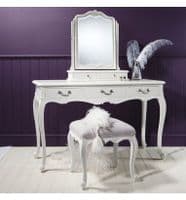 Chic Dressing Table Mirror in Vanilla White