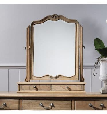 Chic Dressing Table Mirror Weathered Finish