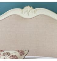 Chic Upholstered Bed in Vanilla White